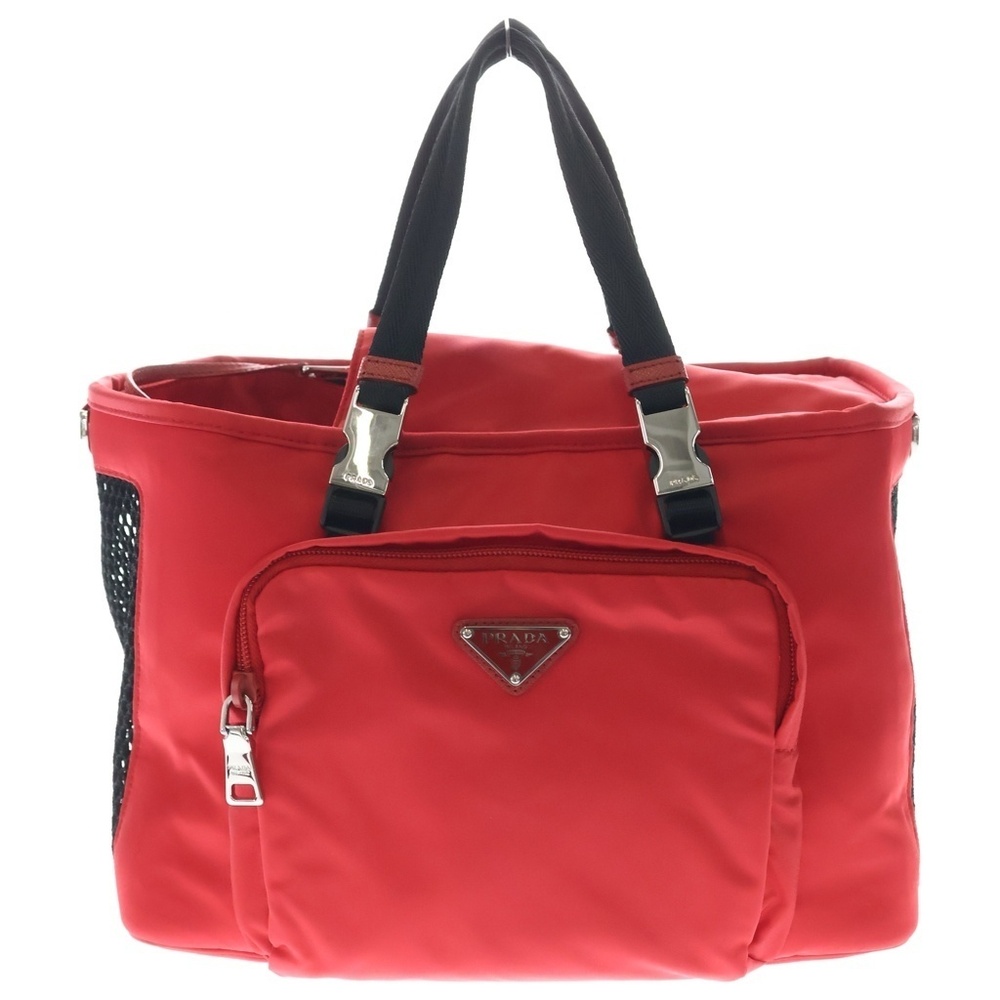 PRADA Pet Bag Shoulder Handbag Red